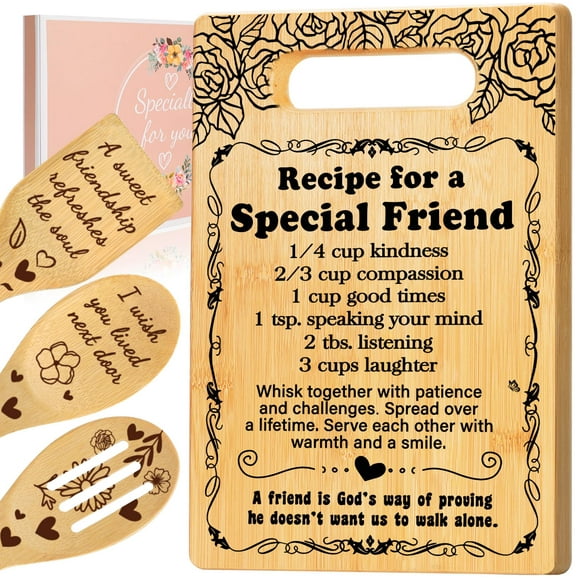 Juego de tablas de cortar GevGuxLuo Bamboo 30 x 20 x 1,3 cm Friend Gift