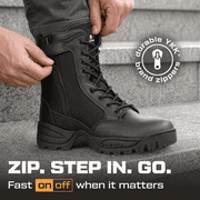 Maelstrom Military Tactical Work Waterproof Boots with Side Zipper, Black, Size 11.5W