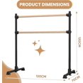 thumbnail image 2 of 4Ft Ballet Barre, Freestanding Heavy Duty Ballet Bar, Adjustable Height Dance Bar, Heavy Duty Dance Bar Support for Barre Workouts, Stretching, Pull-ups for Home Workout and Gym, 2 of 8