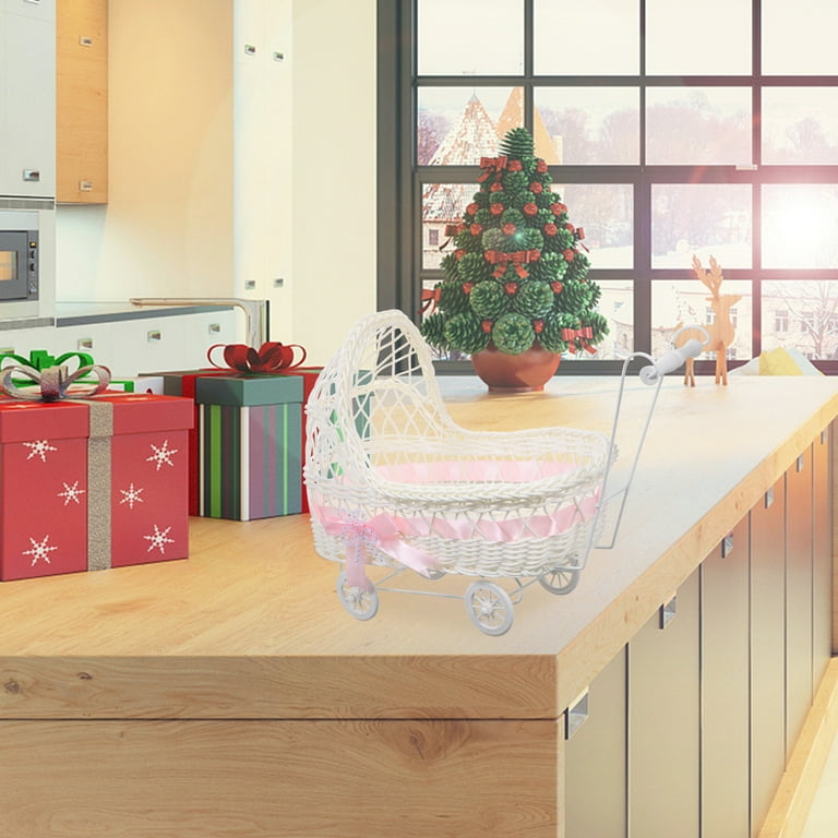 Baby Pram Gift Basket Large Woven Unique Decoration