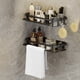 thumbnail image 5 of cpengpj Black Plastic Punch-Free Wall-Mounted Bathroom Storage Rack, Ventilated Shower Shelf Organizer for Kitchen Office, 5 of 6