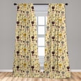 thumbnail image 5 of Ambesonne Cat Curtains, Feline Animals in Forest, Pair of 28"x84", Multicolor, 5 of 5