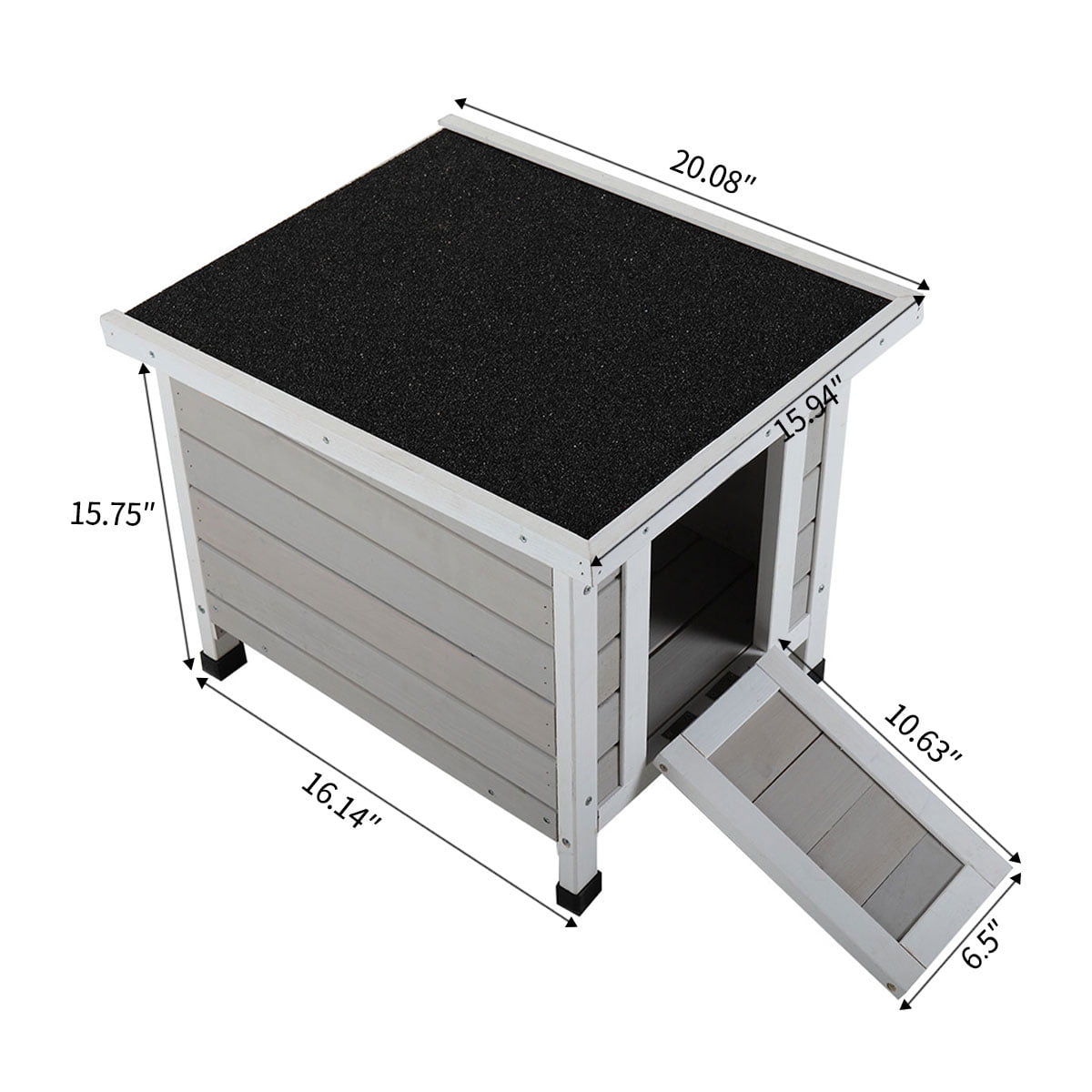 Veryke Rabbit Hutch, Wooden Rabbit Cage, Pet House Bunny Shelter with Ramp and Opening Roof, Gray Veryke Rabbit Hutch, Wooden Rabbit Cage, Pet House Bunny Shelter with Ramp and Opening Roof, Gray