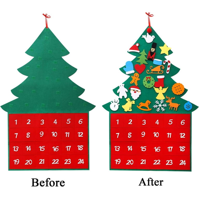 haoshics-felt-christmas-tree-advent-calendar-24-days-diy-christmas-tree-ornaments-countdown-calendar-with-transparent-adhesive-hooks-walmart-com