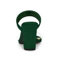 thumbnail image 2 of BLISSFUL STEP Women's Dual Clear Strap Block Heels Mules Slides Sandals Green 7, 2 of 6