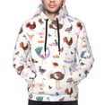thumbnail image 4 of KLL Farm Birds Goose Print Mens Hoodie Long Sleeve Casual Pullover Hooded Sweatshirt Fashion Drawstring Hoodies with Pocket-3X-Large, 4 of 6