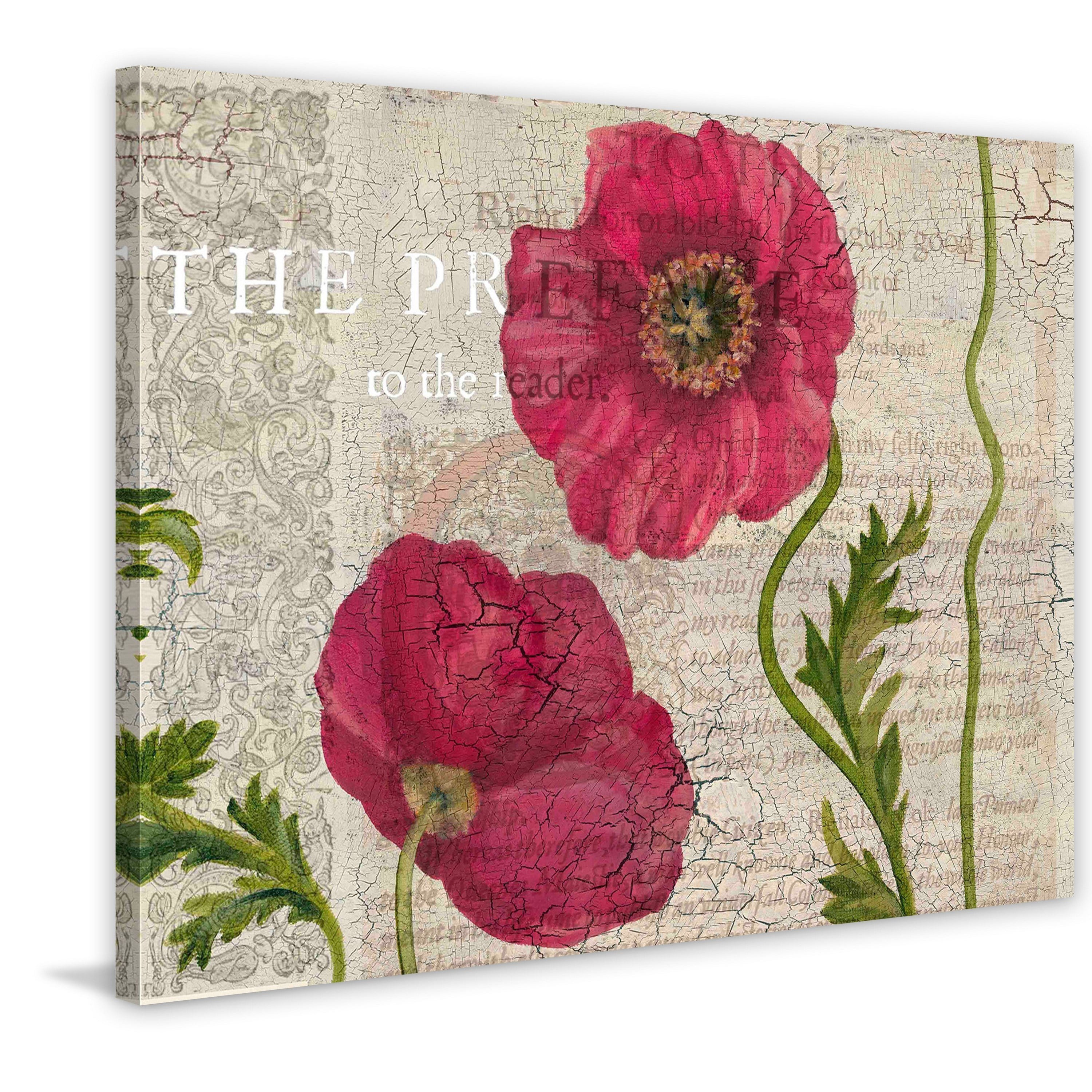 "Poppy Pages LS I" Painting Print on Wrapped Canvas