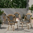 thumbnail image 2 of GDF Studio Kazaria Outdoor French Bistro Chairs, Set of 4, Black, White, and Bamboo Finish, 2 of 7