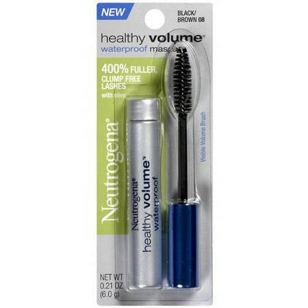 Neutrogena Healthy Volume Mascara Waterproof, Black/Brown 08, 0.21 oz