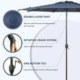 thumbnail image 3 of Abba Patio 11ft Outdoor Patio Umbrella w/ Push Button Tilt and Crank, 6 Ribs, Dark Blue, 3 of 7