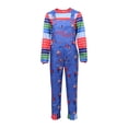 thumbnail image 1 of Disfraz Premium Mono de payaso con cuello redondo y estampado para niños y hombres, conjunto con bolsillos Kuymtek Azul*Niño 5 -6 años para Hombre, 1 of 7