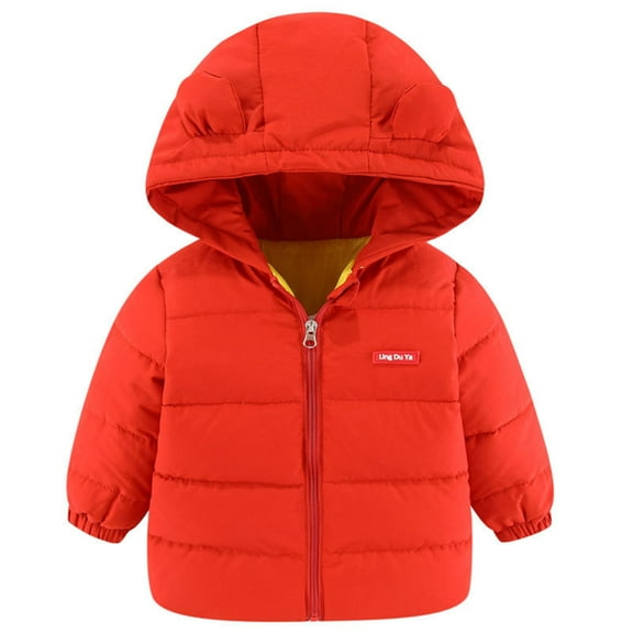 Generic Walmart Deals Baby Girl Sets Toddler Kids Boys Winter Warm Jacket Zipper Outerwear Letter Bear Ears Coats Hooded Padded Outwear Fashion Casual Clothing(3-4 Years,O)