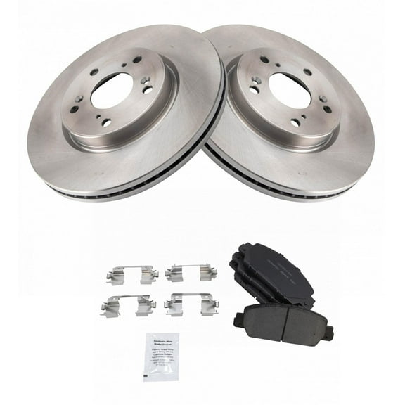 TRQ Front Brake Pad & Rotor Kit Brake Pads Brake Rotor Ceramic Fits Select 2016-2019 Honda HR-V