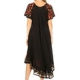 thumbnail image 2 of Sakkas Sara Batik CaftanTank Dress / Cover Up - Black / Red - One Size Regular, 2 of 6