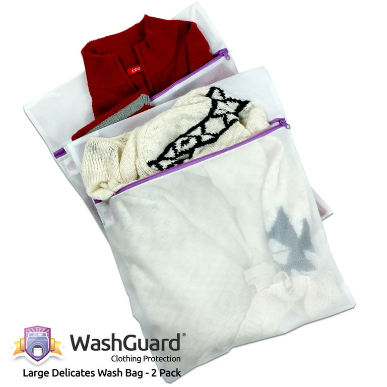 WashGuard -USA- Mesh Laundry Bags for Delicates, Lingerie and Bra Washing  Bags, Essential for Clothes Protection in Washing Machine - Medium 2 Pack 