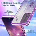 thumbnail image 6 of (3in1 for Samsung Galaxy A03S Phone Case Glitter Sparkly for Women Girls Sparkle Girly Bling Shiny Cover Cute Flowers Floral Design with Ring Pretty Purple Cases for Samsung A03S 5G 6.5'', 6 of 13