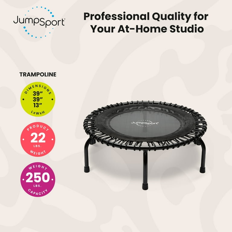 JumpSport 220 Safety Adult Rebounder - Mini Trampoline for In-Home