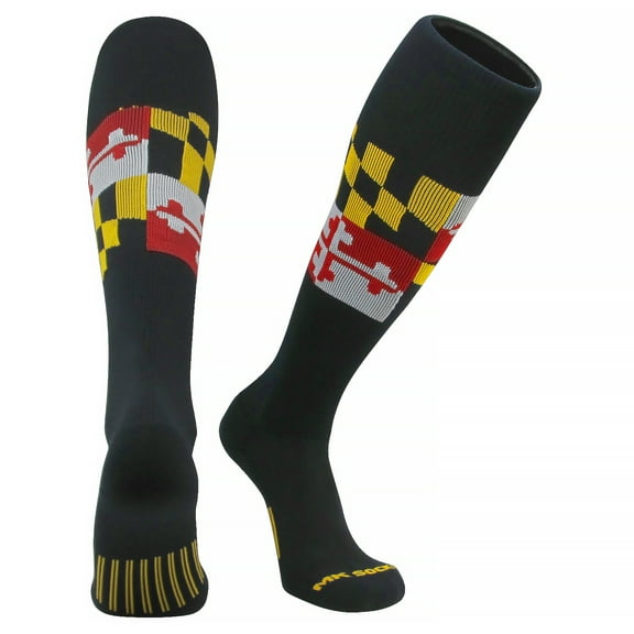 Mk Socks Maryland Flag Knee High Long Baseball Football Socks