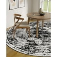 thumbnail image 3 of Unique Loom Sofia Collection Area Rug - Salle Garnier (7' 10" Round Black/Ivory), 3 of 6