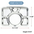 thumbnail image 3 of Aspire Divided Dinner Tray Stainless Steel, Snack Serving Plate with 6 Compartments-6 Sections, 3 of 5