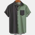 thumbnail image 5 of LYXSSBYX Mens Shirts Short Sleeve Clearance Men's Printed Stripe Casual Fashion Lapel Short Sleeve Shirt Blouse, 5 of 5