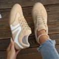 thumbnail image 5 of Domzle Women's Fashion Sneakers Low Profile Thin Sole Lightweight Comfortable Casual Walking Shoes Trending Retro Athletic Workout Beige -BU47, 5 of 8