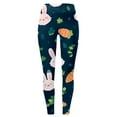 thumbnail image 4 of Casual Pants for Women Women's Easter Rabbit Print High Waisted Leggings Lift Exercise Leggings Yoga Pants Womens Sweat Pants Dark Blue M, 4 of 4