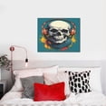 thumbnail image 4 of Picia Modern Hip-Hop Skull Pattern Decorative Picture – Unique Wall Art, Modern Canvas Print for Trendy Interiors (Horizontal), 4 of 6