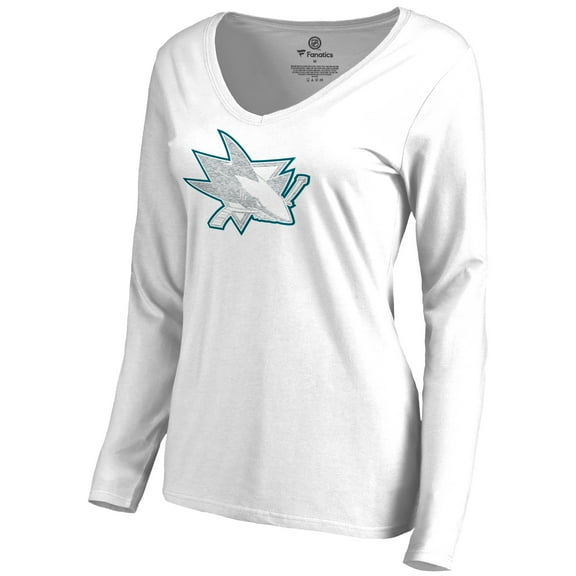 Women's White San Jose Sharks White Out Long Sleeve T-Shirt
