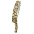 thumbnail image 1 of qiipii Tiras autoadhesivas de diamantes de imitación dorados de bronce de 3 yardas K9 de cristal metálico con diamantes dorados, cinta adhesiva con purpurina, rollo de envoltura retro dorado para manu, 1 of 4