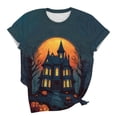 thumbnail image 7 of Yanchicy Womens Crew Neck T Shirt Seasonal Halloween Graphic Short Sleeve Printed Casual Tops Ladies Fashion Clothes Autumn Holiday Everyday Outfits, 7 of 7