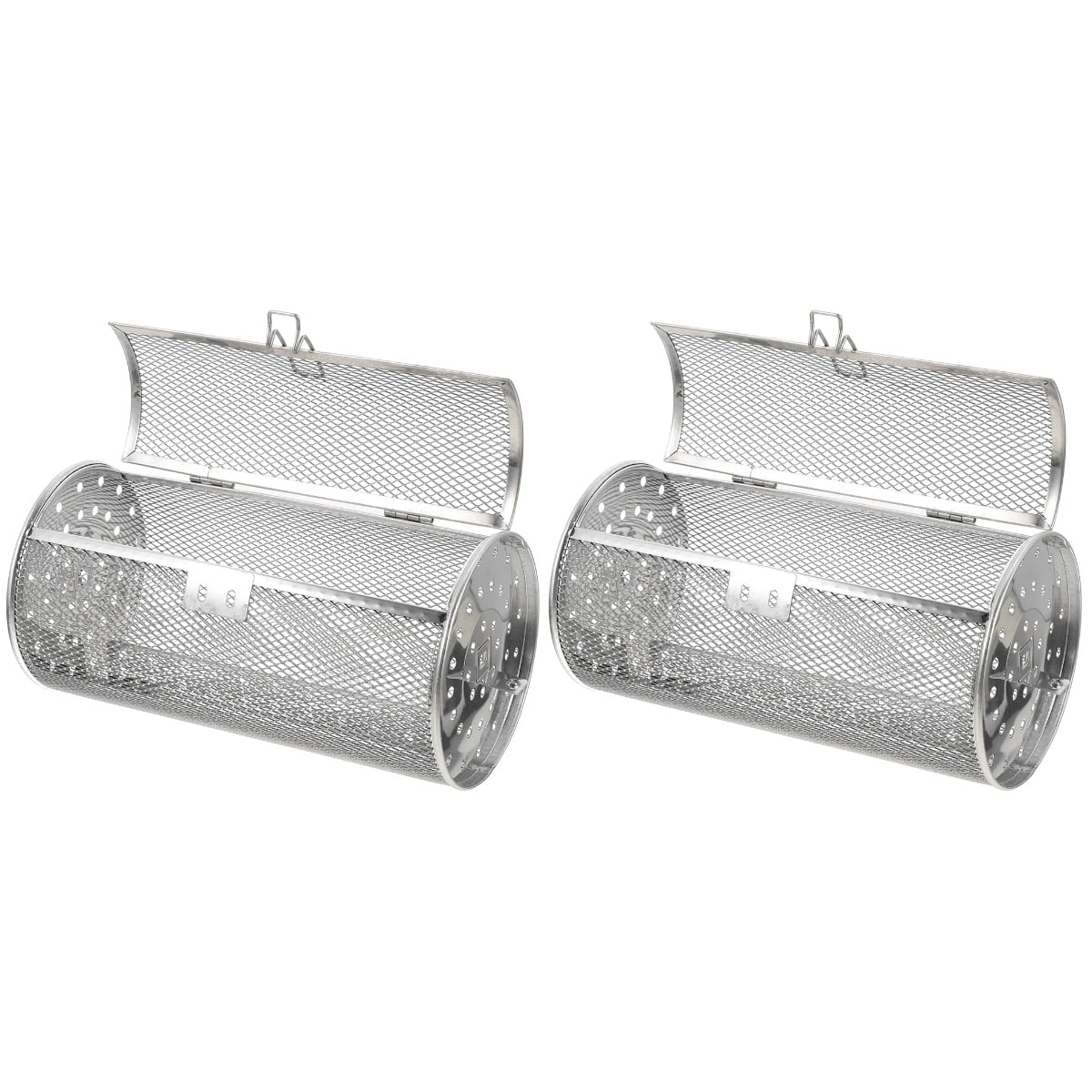 BESTONZON 2pcs Grill Roaster Drum Air Fryer Oven Basket Stainless Steel Oven Rack Rotisserie