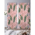 thumbnail image 3 of Sheer Curtains 96 Inches Long 2 Panels, Gree Peacock Watercolor Flower on Pink Rod Pocket Curtain Voile Draperies, Retro Botanical Light Filtering Window Treatment for Living Room Kitchen Bedroom, 3 of 8