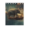 thumbnail image 5 of Elephant Starry Sky Ship Curtains Black Out Curtains for Sliding Glass Doors Bedroom Living Room Bathroom 2 Panels Set, 5 of 5
