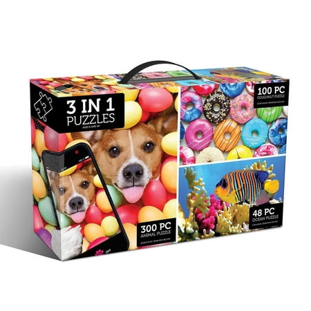 3 in 1 Jigsaw Puzzle Pack | 300, 100 and 48 Pieces
