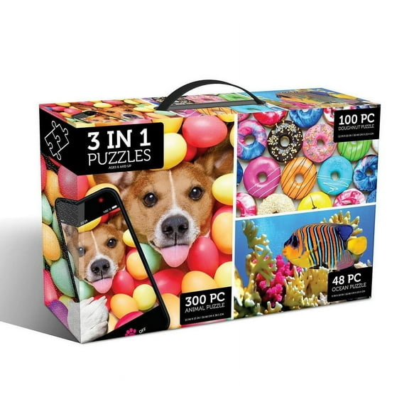 3 in 1 Jigsaw Puzzle Pack | 300, 100 and 48 Pieces