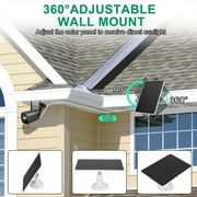 3W Solar Panel for Security Camera, 5V USB Solar Panel Charger with 9.8ft Cable Micro USB & Type C Port, Compatible with Rechargeable Battery Powered Cam, IP65 Waterproof, 360° Adjustable Bracket