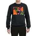 thumbnail image 2 of Cute Smiling Neon Pitbull Dog Breed Dog Lover Unisex Crewneck Graphic Sweatshirt, Black, Small, 2 of 3