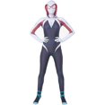 thumbnail image 4 of Mono de Spiderman Zentai, disfraz de superhéroe Gwen Stacy, mono, traje con máscara, traje para niñas y mujeres, mono de Halloween para adultos y niños, 4 of 5