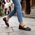 thumbnail image 6 of CHICVOMEY Mesh Ballet Flats for Women Breathable Ballet Flats with Buckle Fashion Fishnet Flats for Women Casual Work Flats, 6 of 9