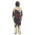thumbnail image 3 of BZSMCE Unisex One-piece Pajama Cotton Sleepwear Gothic Red Floral Drizzle Printed, 3 of 8