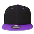 thumbnail image 5 of 2-pack Classic Snapback Hat Cap Hip Hop Style Flat Bill Blank Solid Color Adjustable Size Black & BlackPurple, 5 of 6