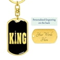 thumbnail image 3 of Chess Fan King Keychain Dog Tag Stainless Steel or 18k Gold, 3 of 8