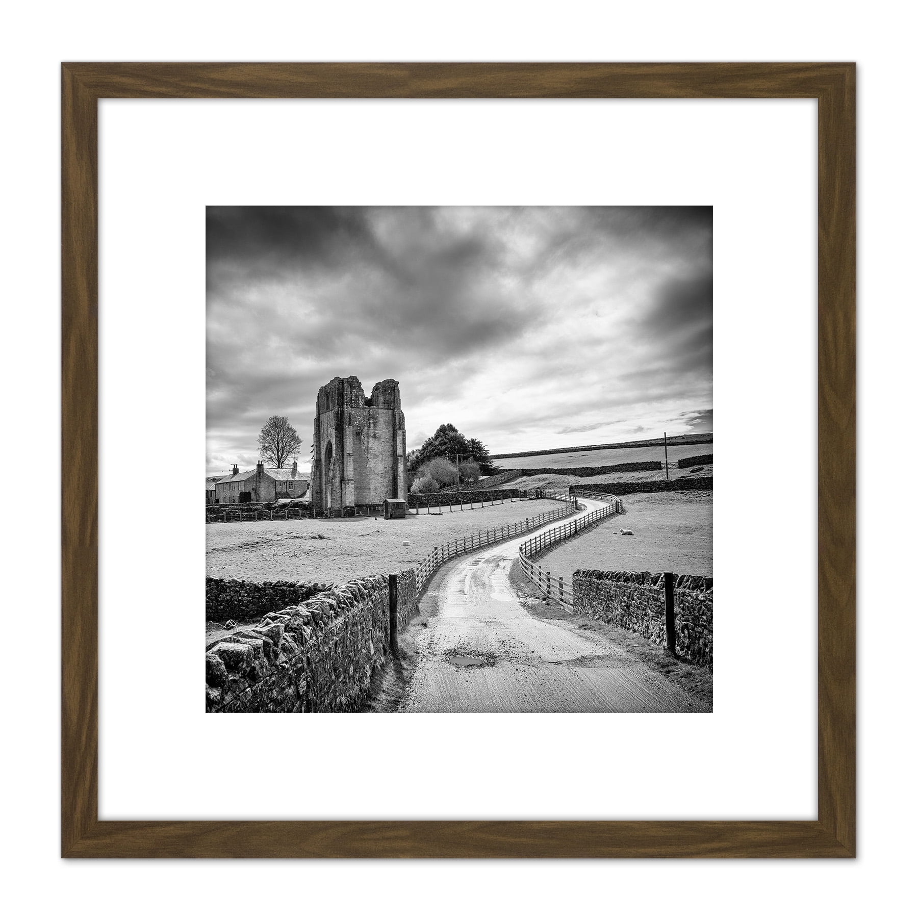 Livesey Shap Abbey Cumbria England Photo 8X8 Inch Square Wooden Framed