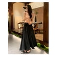 thumbnail image 1 of Culottes blancos para mujer, corte A, escote plisado, cintura alta, drapeado, pierna ancha, 1 of 3
