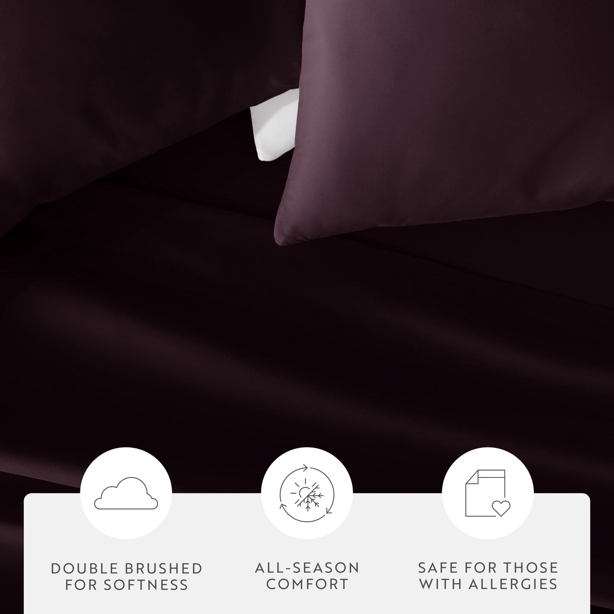 Noble Linens 2 Piece Pillow Case Set, Purple, King