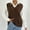 Coffee, variant on Uaswgudfs Women's Autumn Cable-Knit Vest - Shirt Collar Sleeveless with Decorative Buttons Classic Cozy Design
