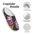 thumbnail image 5 of Lsque Cat Icecream Pattern Womens Comfort Cotton on Scuff With Memory Foam and Anti-skid Sole Slipper-35/36, 5 of 7