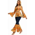 thumbnail image 4 of Women's  60s & 70s Hippie Costume Set - Floral Bohemian Outfit with Flared Sleeves & Pants, 4 of 6