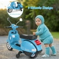 thumbnail image 5 of Gymax 6V Kids Ride On Vespa Scooter Motorcycle w/ Training Wheel & Headlight Blue, 5 of 9